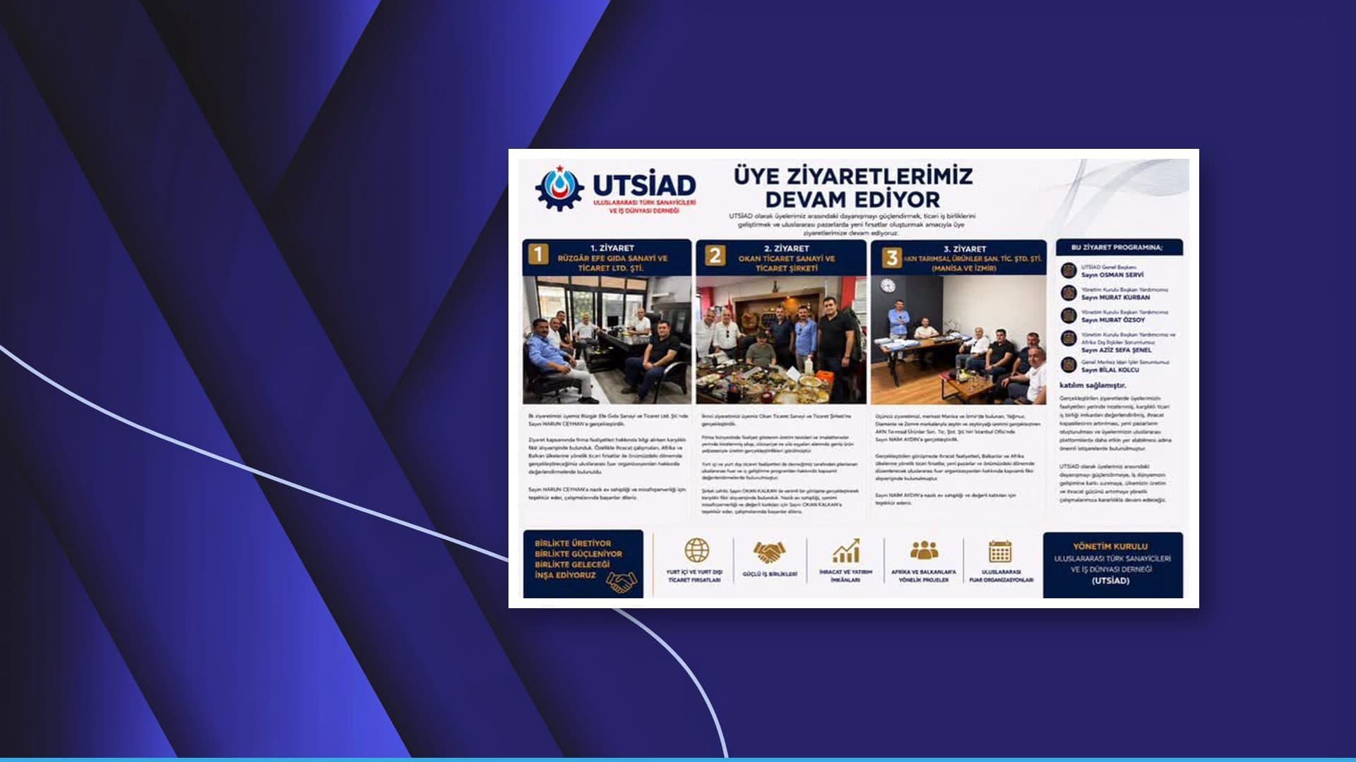 UTSİAD Sahada: Üç Üye Firmaya Ziyaret